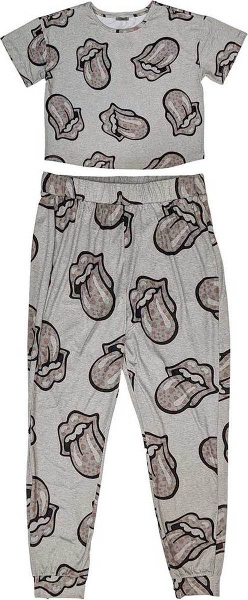 The Rolling Stones - Heart Tongue Pyjama - S - Grijs