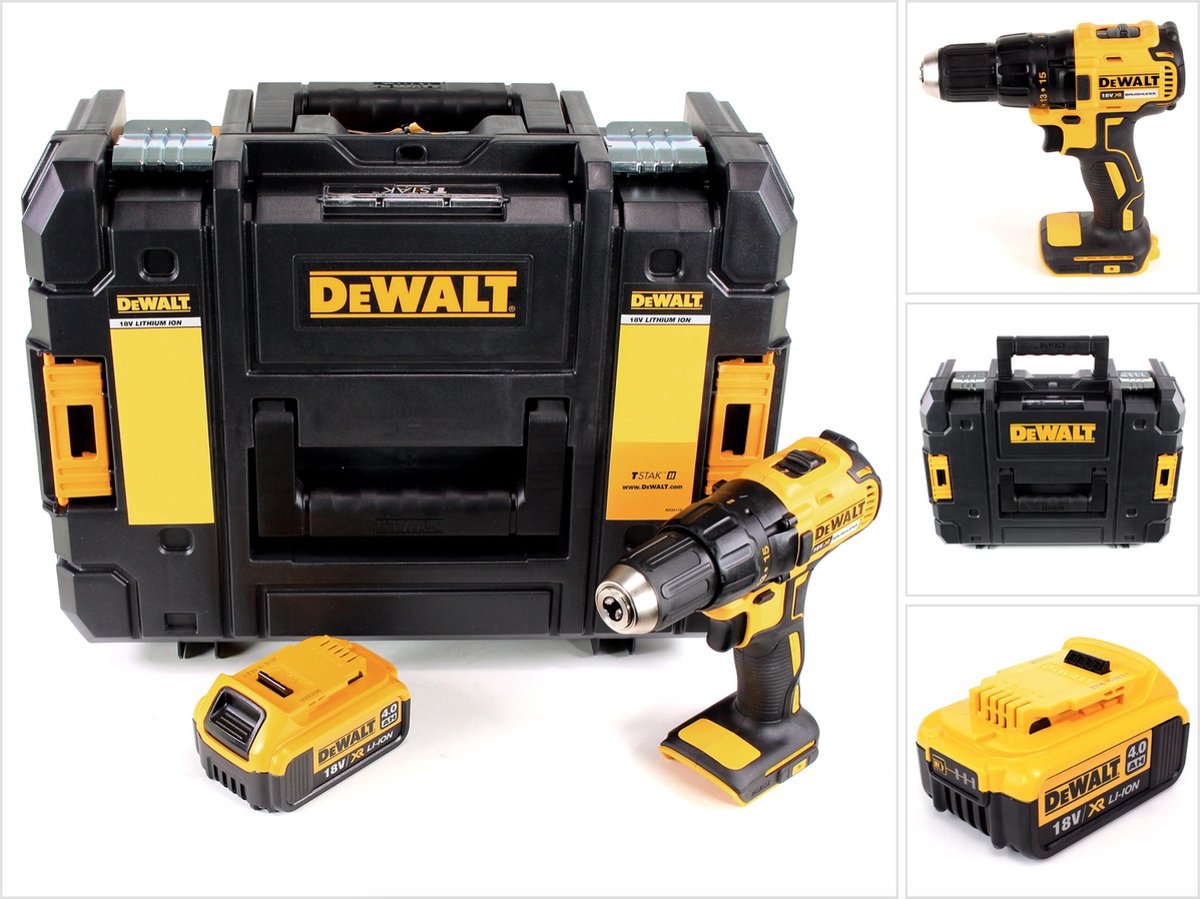 DeWalt DCD 777 accuboormachine 18 V 65 Nm + 1x accu 4,0 Ah in TSTAK II-gereedschapskoffer – zonder oplader