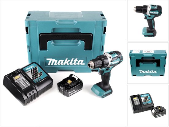 Makita DDF 484 RF1J Accuboormachine borstelloos 18V 54Nm + 1x accu 3,0Ah + lader in Makpac