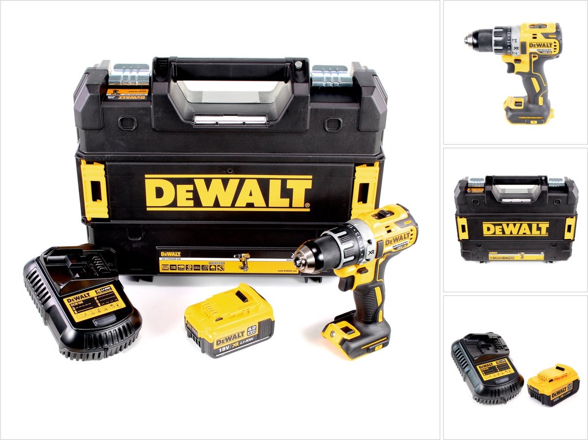 DeWalt DCD 791 M1 accuboormachine Brushless 18V 70Nm + 1x accu 4.0 Ah + 1x lader in TSTAK