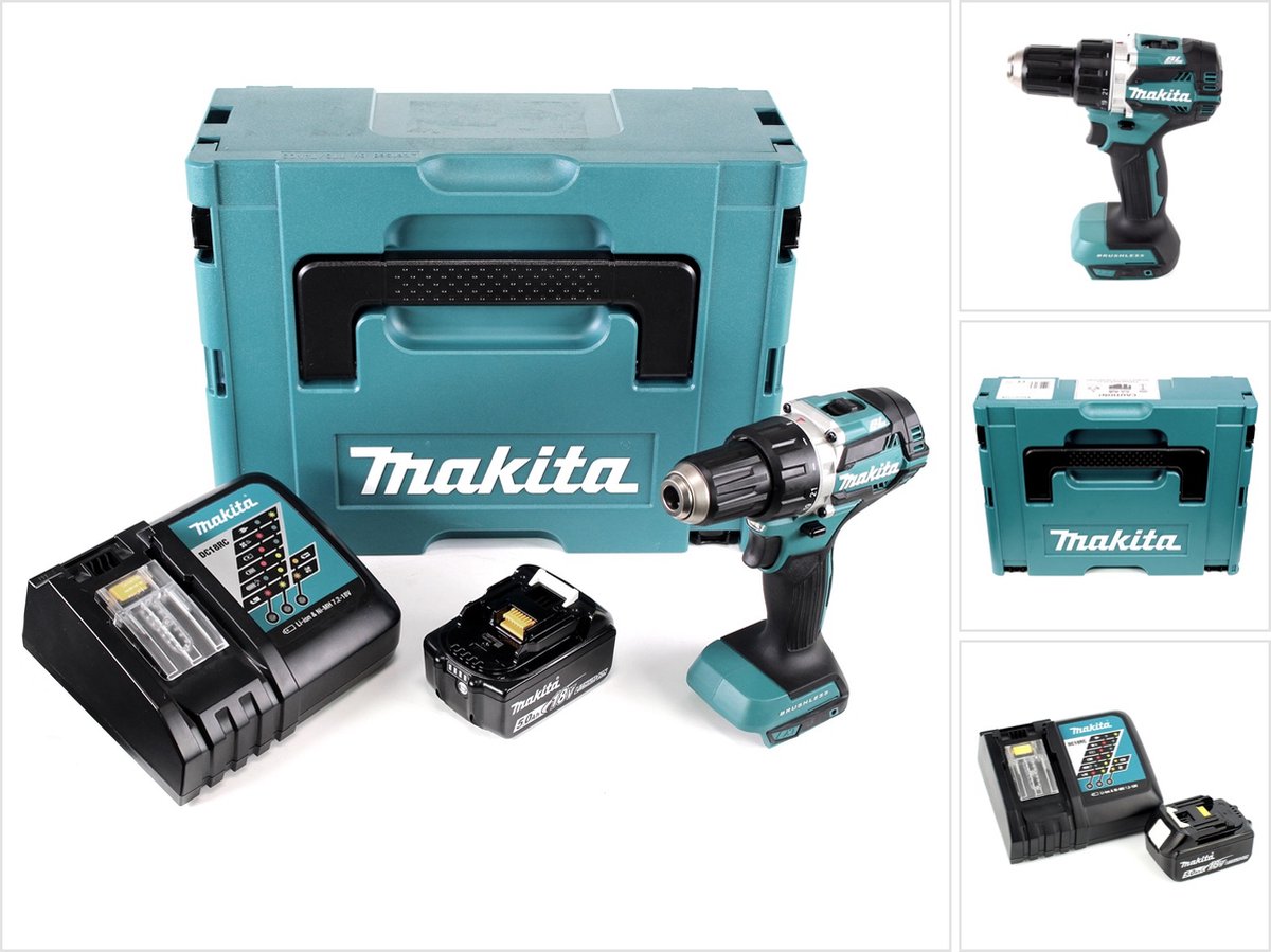 Makita DDF 484 RT1J Accuboormachine borstelloos 18V 54Nm + 1x accu 5,0Ah + lader in Makpac