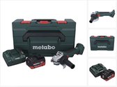 Metabo W 18 L BL 9-125 accu haakse slijper 18 V 125 mm borstelloos + 1x oplaadbare accu 10.0 Ah + lader + metaBOX