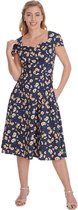 Banned - Wildflower Flare jurk - M - Blauw