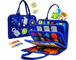 foto van MontiPlay® Montessori Speelgoed - Sensorisch Speelgoed - Activiteitenbord - Busy Board - Montessori voor thuis - Montessori activiteitenboek - Educatief - Nederlands
