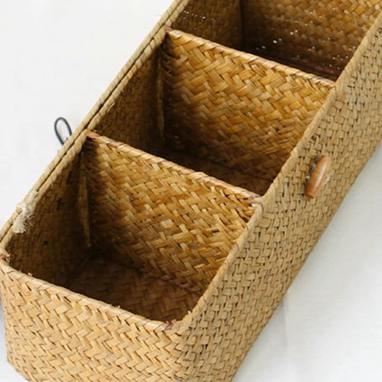 Rieten opbergmand met deksel rieten wasmand rotan mand milieuvriendelijke washouder boho organizer - België