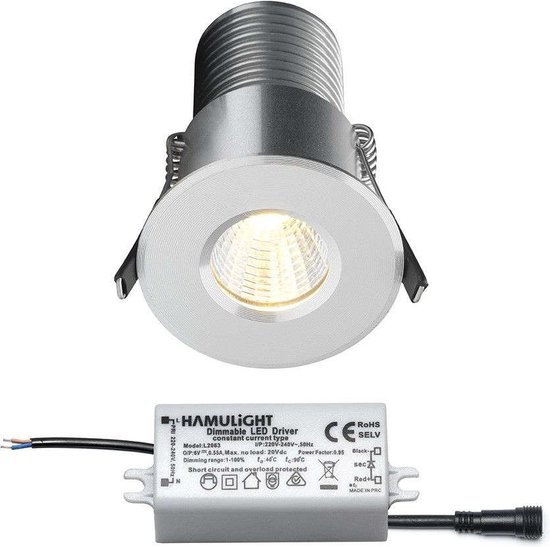 Citizen LED inbouwspot - 7W / rond / dimbaar / 230V / IP65 / downlights / plafondspots / spotjes / inbouwspots / badkamer / woonkamer / keuken / spotlight / warmwit