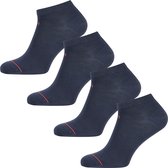 Undiemeister - Sokken - Sokken heren - Handgemaakt - 4-pack - Gemaakt van Mellowood - Sneaker sokken - Storm Cloud (blauw) - Anti-transpirant - 35-38