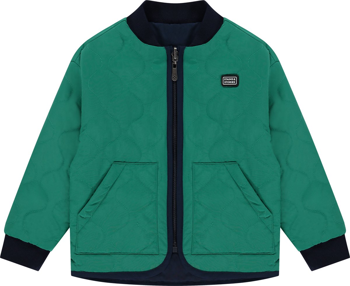 Stains and Stories boys reversible jacket Jongens Jas - deep sea - Maat 98