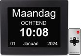 SeniorenTAB - Digitale dementie klok - 7 inch - 12 instelbare alarmen - met afstandsbediening - kleur Zwart