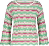 Red Button Trui Jolene Ajour And Stripe Srb4181 Summer Green Dames Maat - L