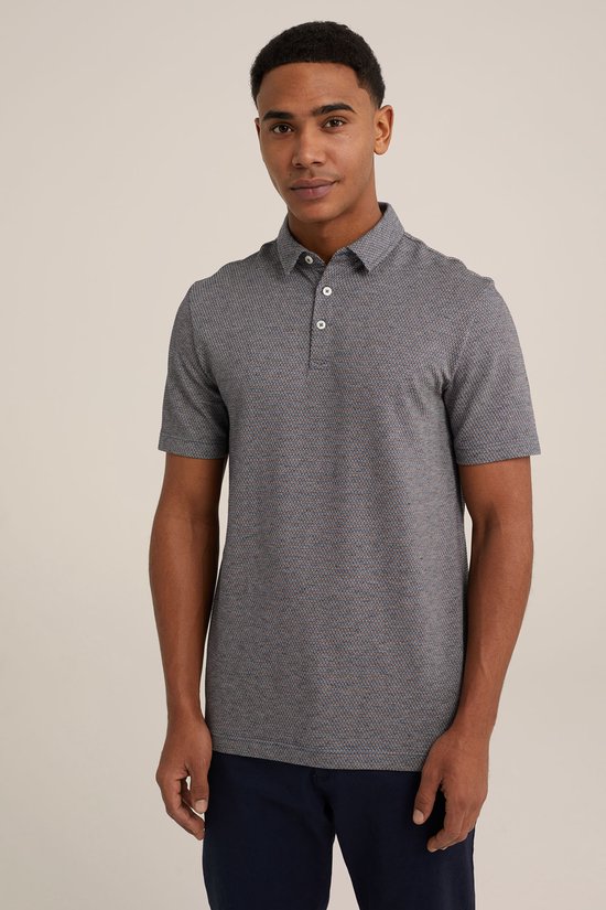 WE Fashion Heren polo met jacquard-dessin