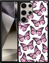 Cazy Hardcase Hoesje geschikt voor Samsung Galaxy S24 Ultra Roze Vlinders