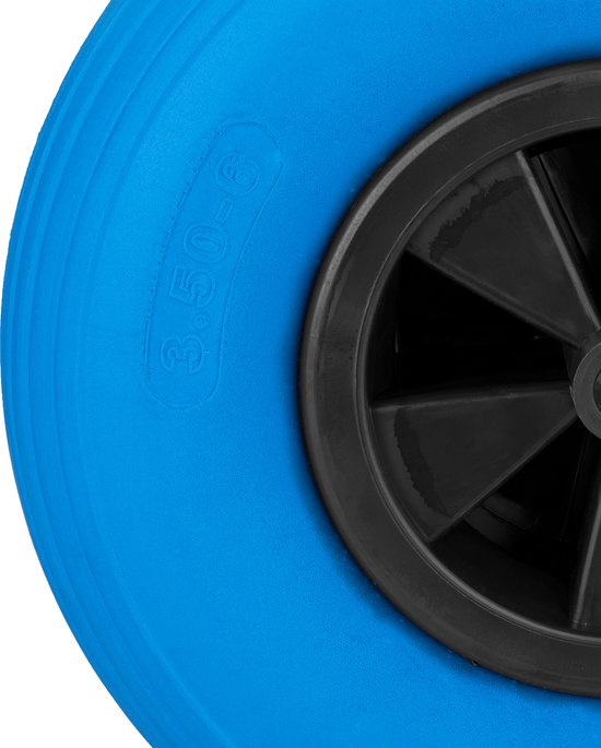 kruiwagenwiel - 3.50-6 - massief rubber - kunststof velg - antilek - tot 100 kg - blauw-zwart — afbeelding 5