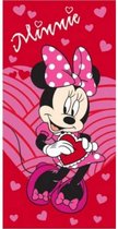 Minnie Mouse strandlaken - 140 x 70 cm. - Disney badhanddoek - rood / roze