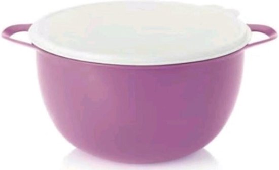 Saladier Tupperware 4,5L Avec Couvercle, Rose Et Blanc, Occasion