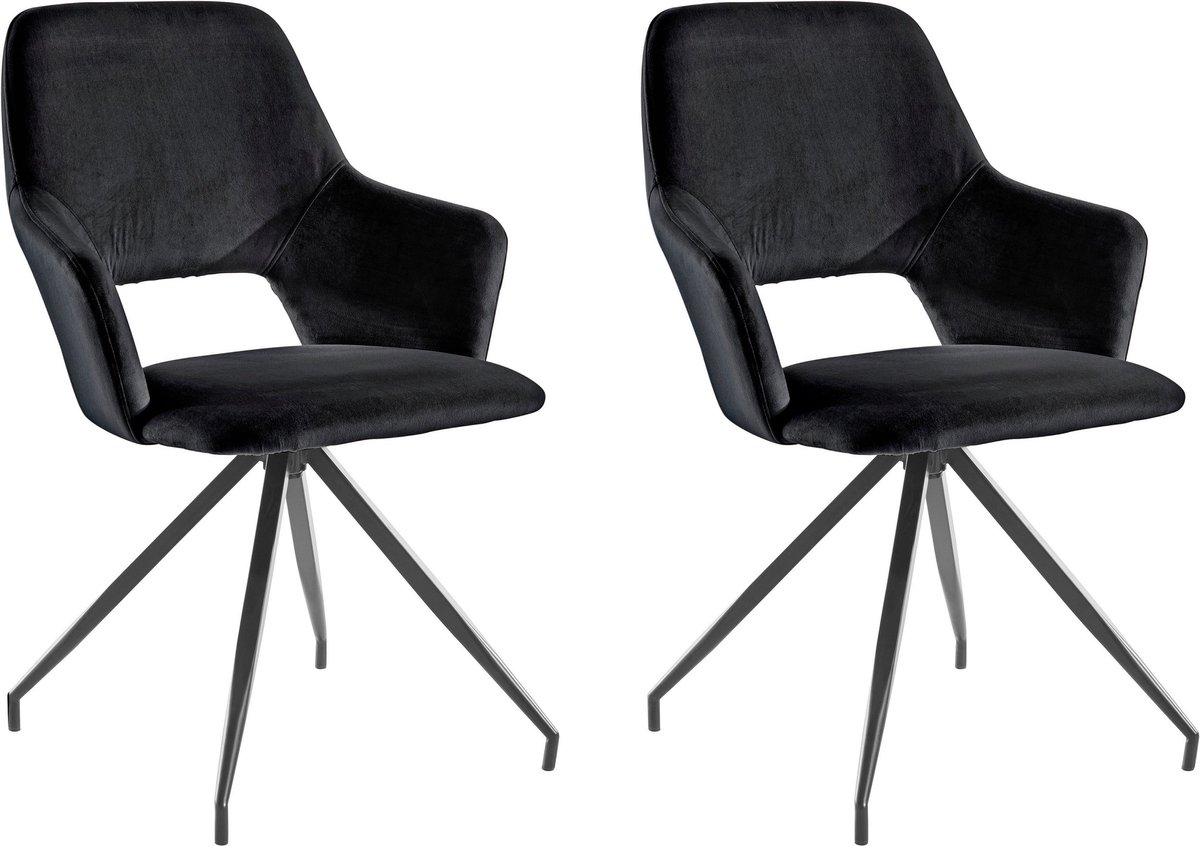 Notio Living Tracy-Fauteuil - 2 Pack - Zwart Velours