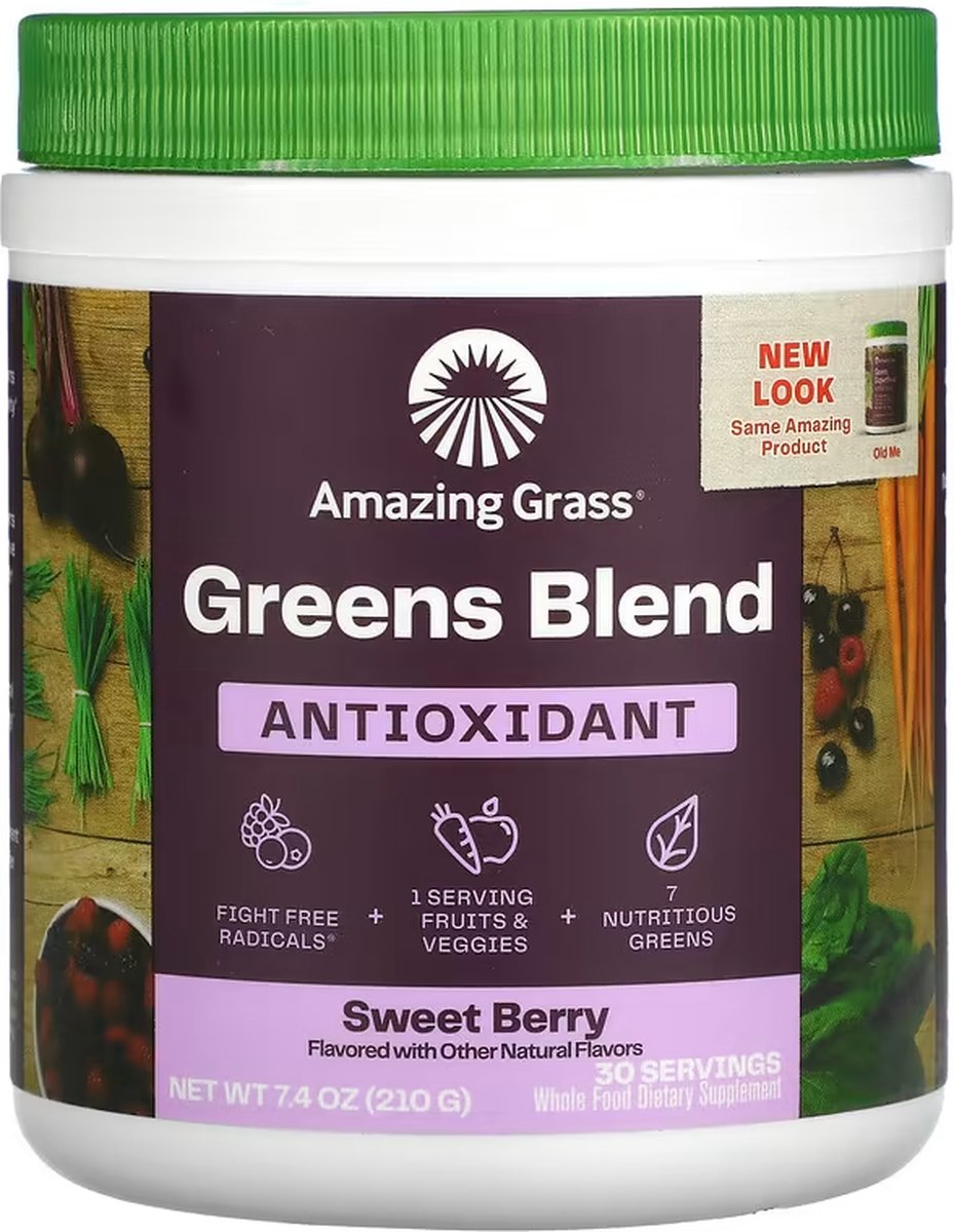 Amazing Grass Green Superfood Berry - Antioxidant blend met biotica supplementen - 210 gram