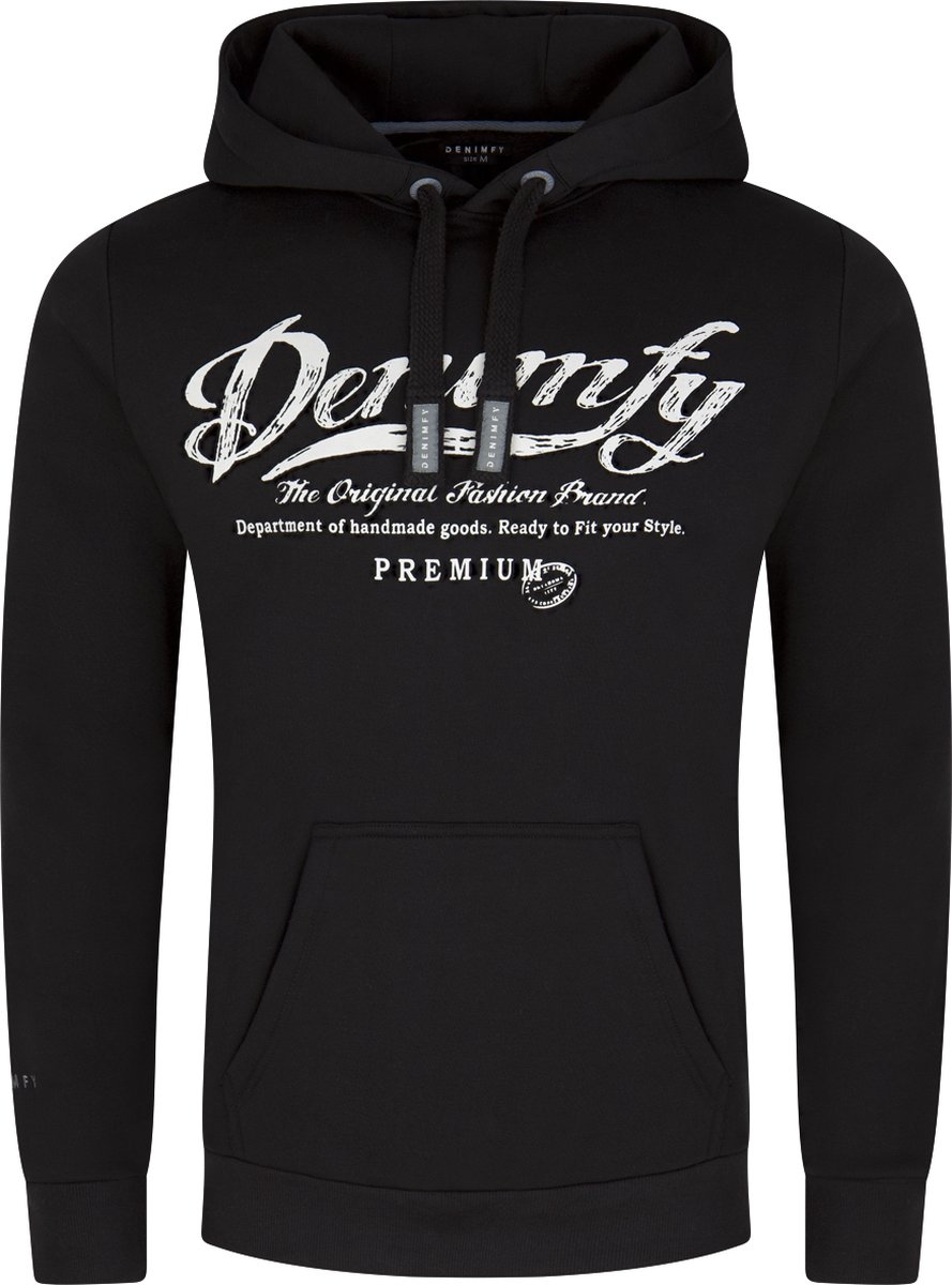 DENIMFY Heren Sweatshirt DFArno regular fit Zwart 3XL Volwassenen Hoodie Capuchon Sweatshirt