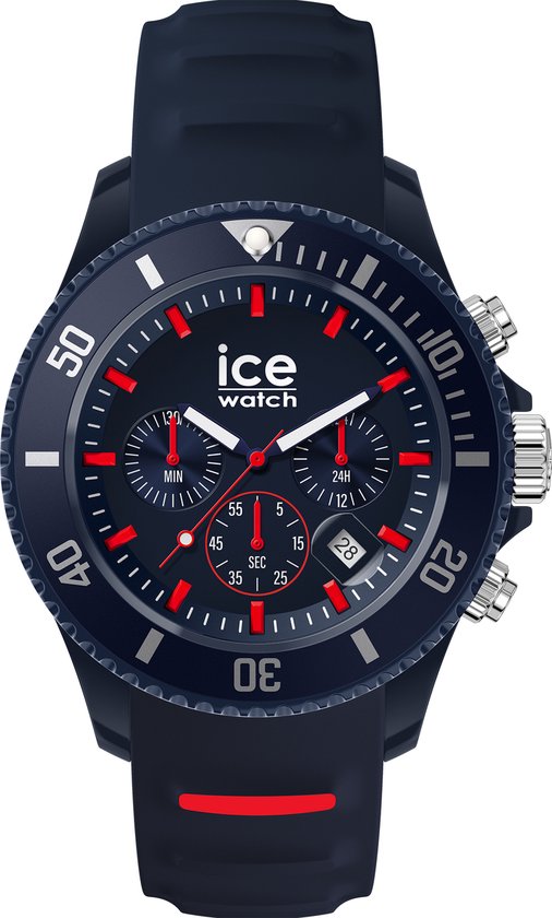 Montre Ice Watch Ice Chrono - Dark Blue Rouge 021425 - Siliconen - Blauw - Ø 40 mm