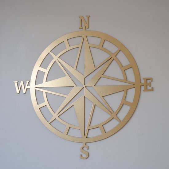 Kompas wanddecoratie - cadeau - unieke wanddecoratie - 40 x 40 cm