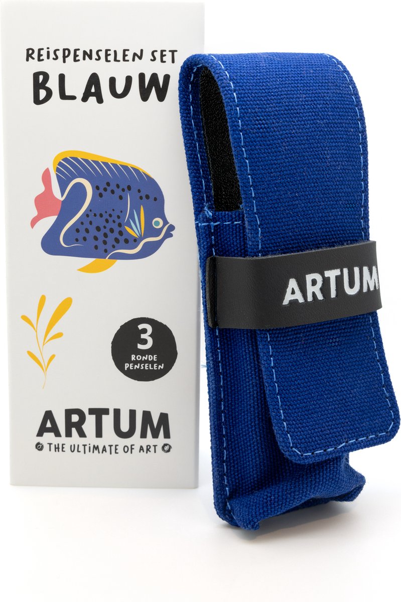 Artum - Reis Penselenset 3 Delig Rond - Aquarel Schilderen Onderweg - Diervriendelijk - Opbergtasje — afbeelding 6