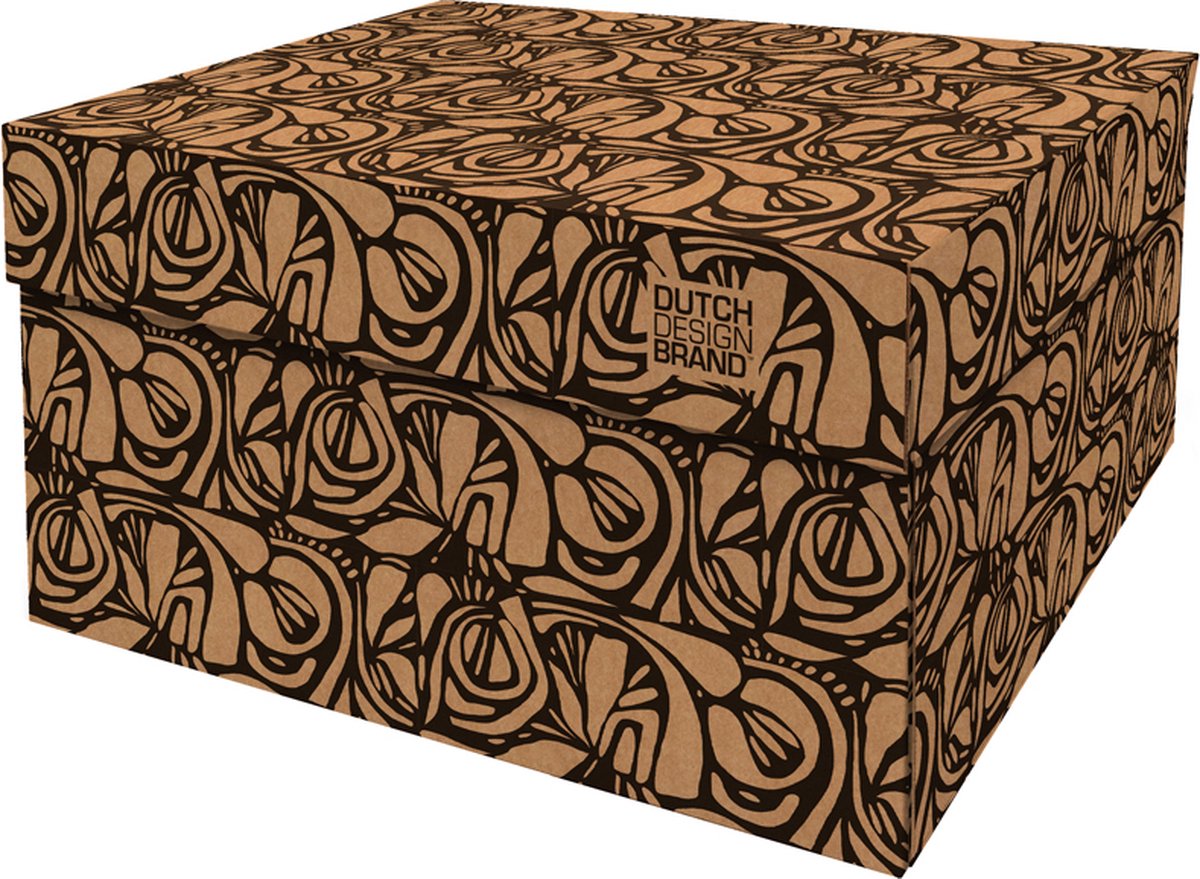 Dutch Design Brand Dutch Design Storage Box Opbergdoos Opbergbox Bewaardoos Modern Patroon Zwart Roots