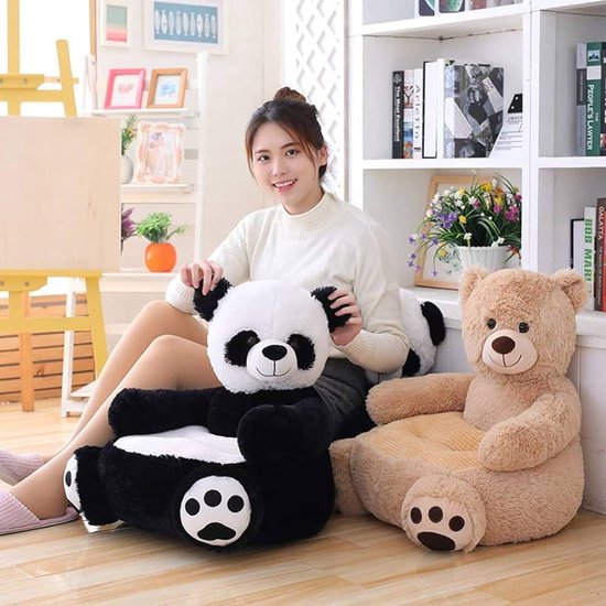 Gevulde dierenbank stoel voor kinderen- Kinderstoel -Kraamcadeau -Kindersofa -Peuterstoeltje -schattig-licht bruin bear — afbeelding 2