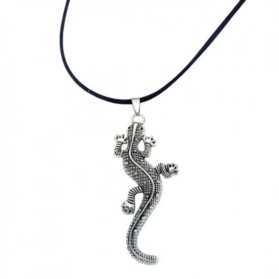 Ketting -krokodil -zilverkleur -45 cm- reptiel- Charme Bijoux