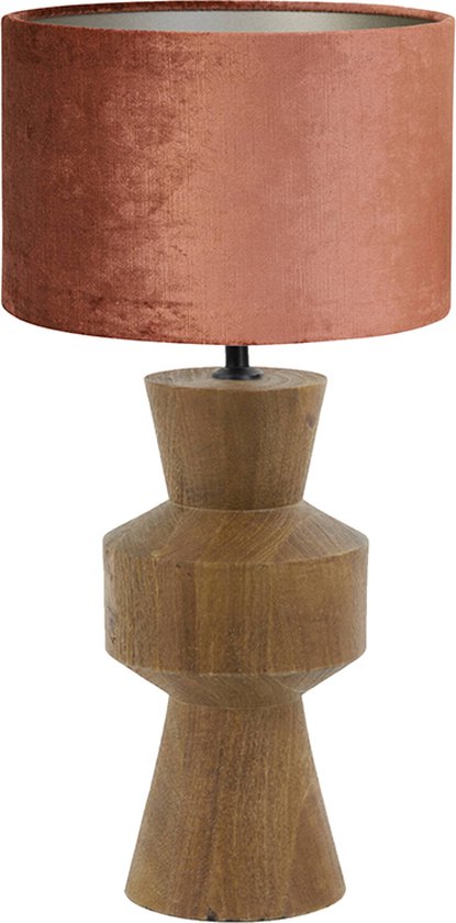 Light and Living tafellamp - rood - hout - SS10299