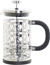 Cafetiere French Press koffiezetter zwart met inox 600 ml - Koffiezetapparaat voor verse koffie