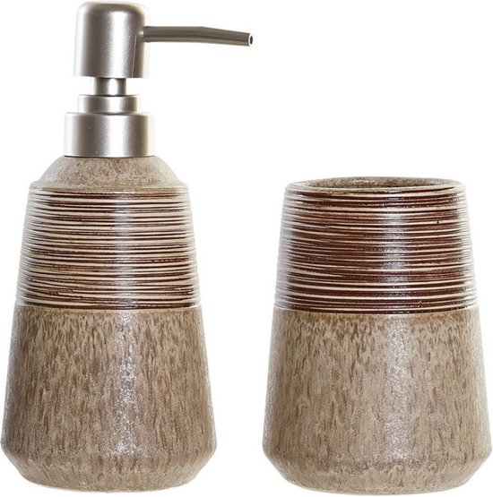 7-delige badkameraccessoireset van bamboe, lotionflessen, tandenborstelhouder, tandenborstelhouder, zeepbakje, toiletborstel, vuilnisbak, dienblad