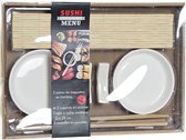 Vaisselle/service à sushi en céramique pour 2 personnes 7 pièces - Ensemble de repas à sushi