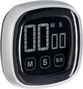 5Five Minuteur de cuisine/sablier Clockwise Digital plus avec aimant - argent - plastique - 7 x 7 cm - compte des minutes