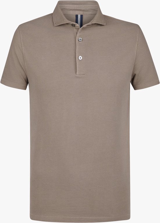 Profuomo slim fit heren polo - taupe - Maat: XL