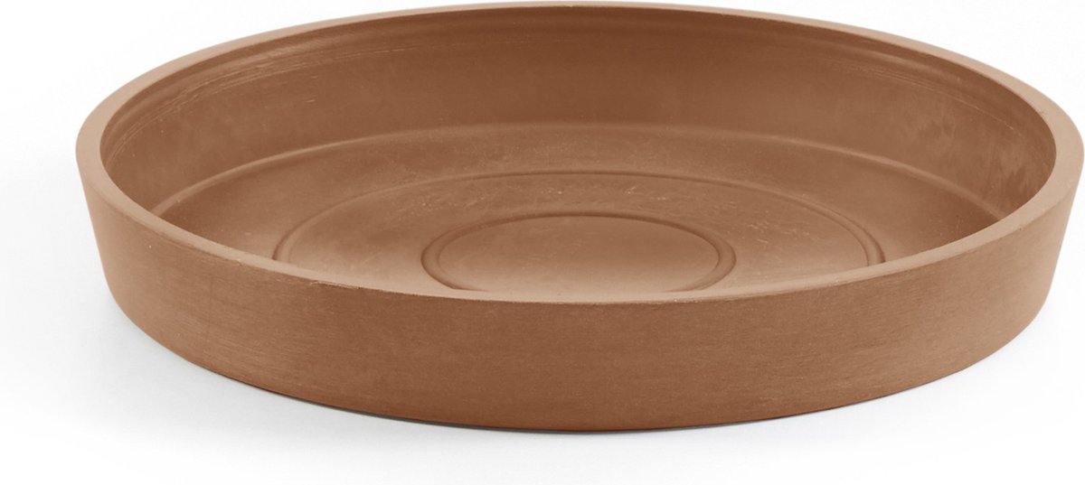 Ecopots Saucer Round - Terra - Ø18 x H2,5 cm - Ronde terrakleurige onderschotel met waterreservoir