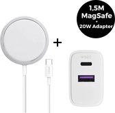 Ultieme MagSafe Lader: 15W MagSafe Lader Met 1.5 Meter Kabel en 20W Dual-Port Adapter - Draadloos opladen - Oplader voor Apple apparaten zoals iPhone en AirPods