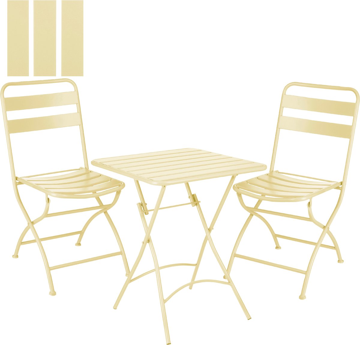 Bol.com Mica Decorations Evita Bistroset - Set van 3 - Metaal - Lichtgeel aanbieding