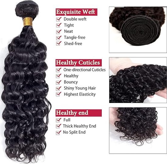 Human Hairweaves | Kinky Curly | 18" / 45cm | Natural color 1B Zwart / Bruin| Brazillian Remy Hair