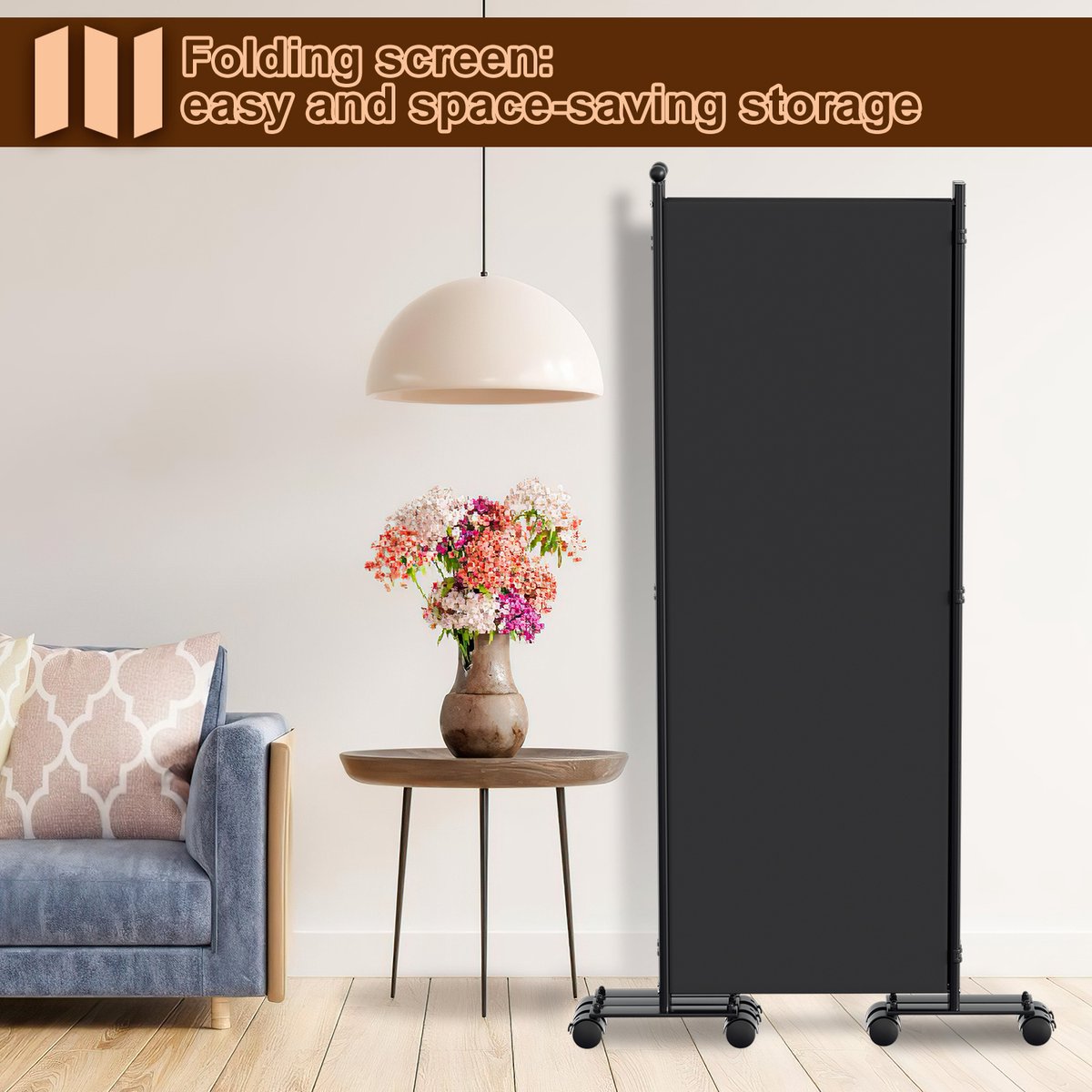 Angel Living Windscherm met 4 panelen, opvouwbaar, kamerverdeler