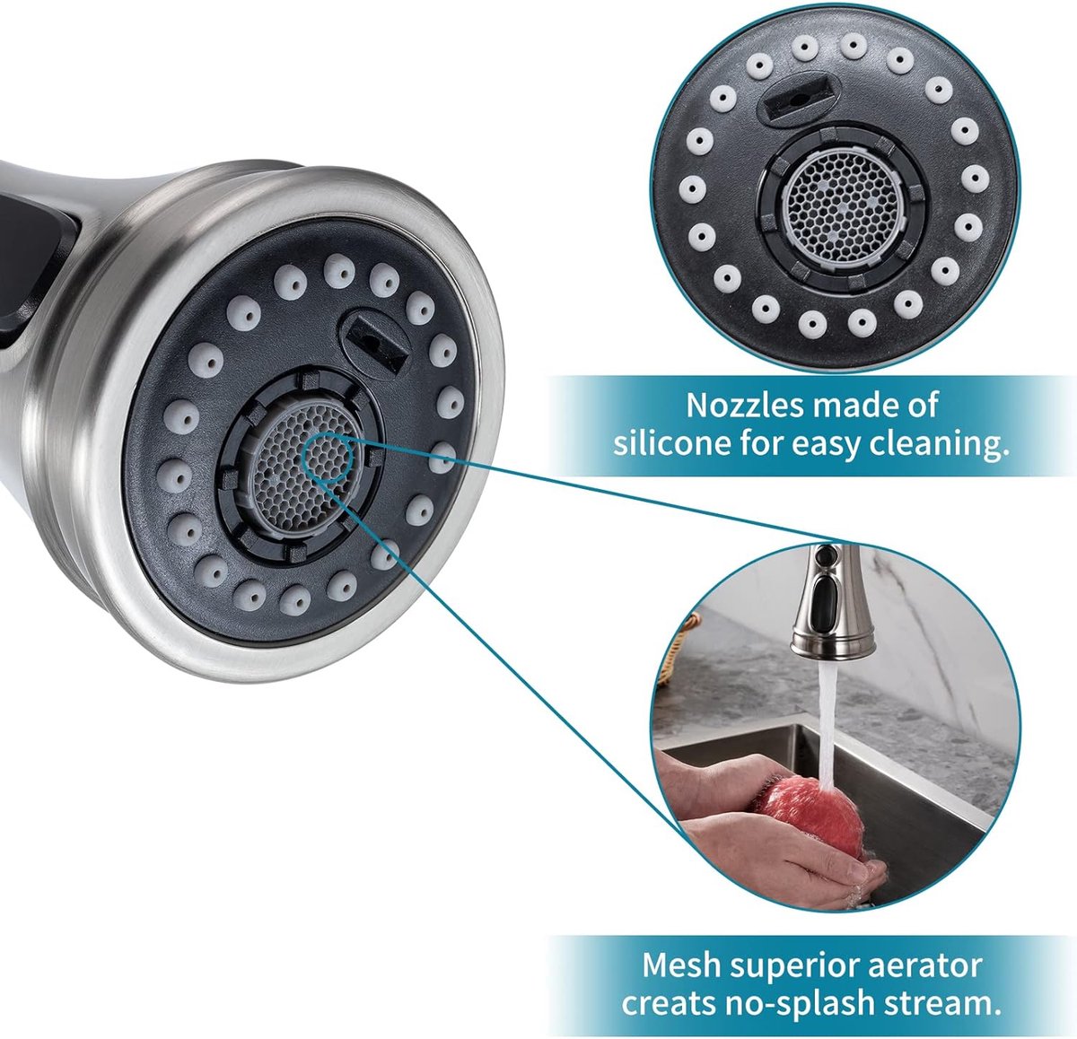 Pommeau De Douche De Robinet Tête De Douche à Jet De Robinet Extractible G1/2 Accessoire De