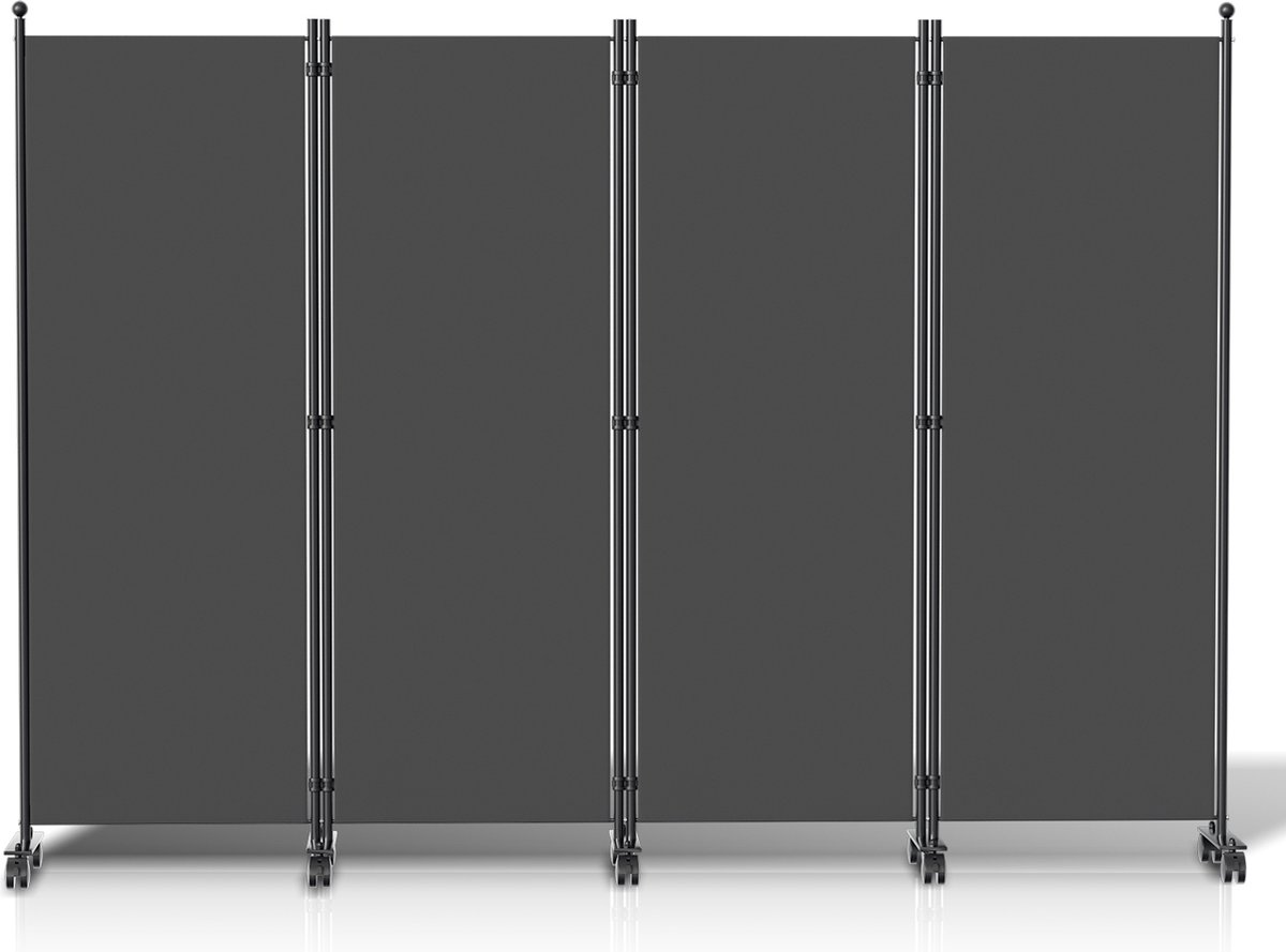 Paravent outdoor, ruimteverdeler op wieltjes, 3-delig, 263 x 181 cm