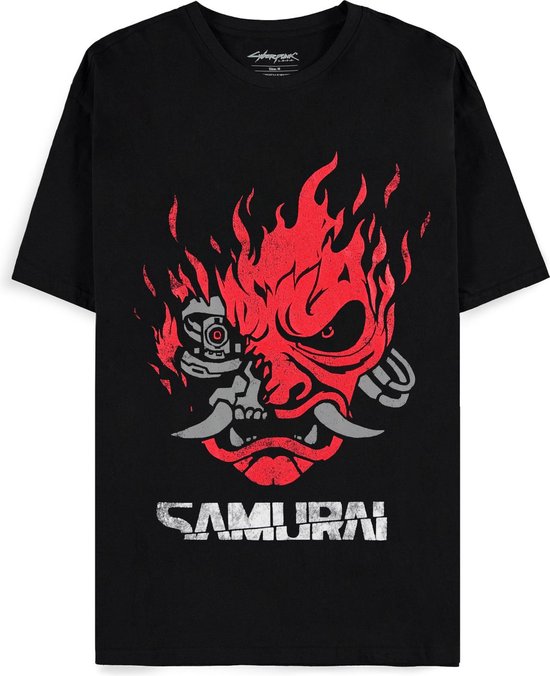 T-shirt à manches courtes pour hommes Cyberpunk 2077 Samurai Bandmerch - L