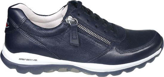 Gabor rollingsoft sensitive 86.968.56 - dames rollende wandelsneaker - blauw - maat 42.5 (EU) 8.5 (UK)