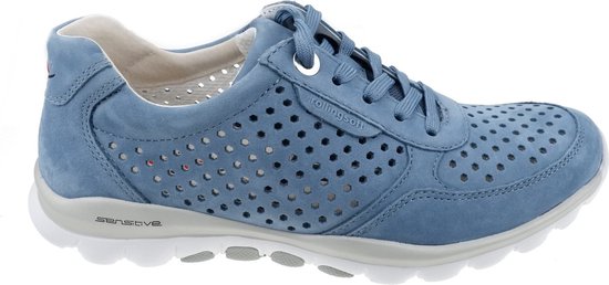 Gabor rollingsoft sensitive 66.967.26 - dames rollende wandelsneaker - blauw - maat 40.5 (EU) 7 (UK)