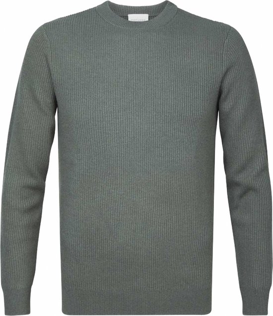 Profuomo - Trui Wol Groen - Heren - Maat XXL - Modern-fit