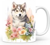 Mok met Alaskan Malamute Beker voor koffie of tas voor thee, cadeau voor dierenliefhebbers, moeder, vader, collega, vriend, vriendin, kantoor