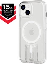 Tech21 Evo Crystal Kick - iPhone 15 hoesje - Schokbestendig telefoonhoesje - Geschikt voor MagSafe - Transparant/Wit - 4,9 meter valbestendig - Flexshock