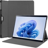 Laptop Hoes Geschikt voor Microsoft Surface Pro 9 | Book Case met Standaard | Kunstlederen Beschermhoes | Tri-fold | Grijs