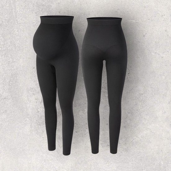 Wow Peach - Zwangerschaps Legging - Maternity Support Legging - Yoga - Stretch - Soepel - Zwart - Small van Merkloos — afbeelding 2