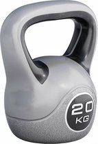 Bol.com Gorilla Sports Kettlebell Trendy - Kunststof - 20 kg - Grijs - Zwart aanbieding